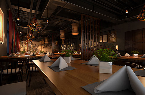 新疆简约大气中式风格餐厅设计装修效果图