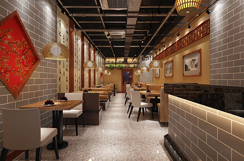 新疆传统中式餐厅餐馆装修设计效果图
