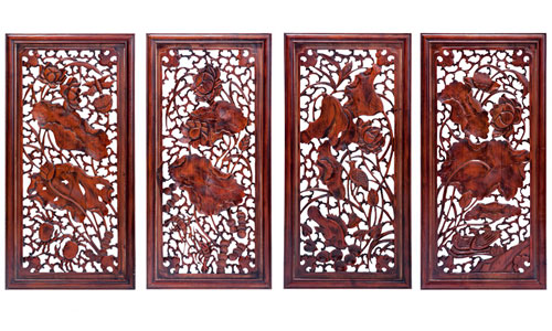 新疆客厅餐厅装饰画挂画木雕实木仿古装饰品