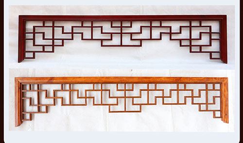 新疆中式花格吊顶门楣挂落仿古落地罩在实际案例中的展示